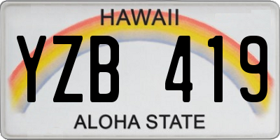 HI license plate YZB419