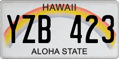 HI license plate YZB423