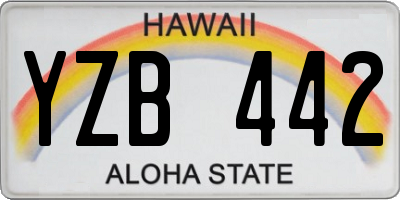 HI license plate YZB442