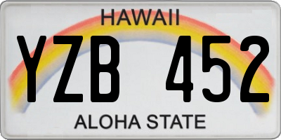 HI license plate YZB452