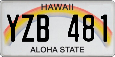 HI license plate YZB481