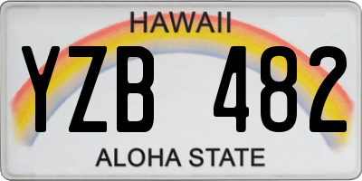 HI license plate YZB482