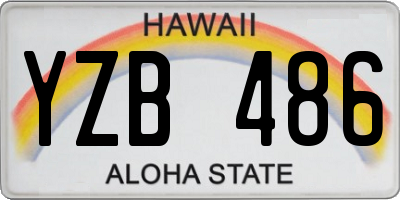 HI license plate YZB486