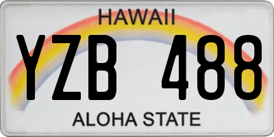 HI license plate YZB488