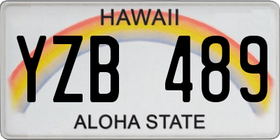 HI license plate YZB489