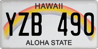 HI license plate YZB490