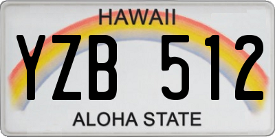 HI license plate YZB512