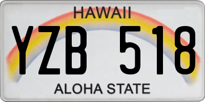 HI license plate YZB518