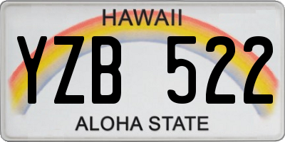 HI license plate YZB522