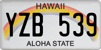 HI license plate YZB539