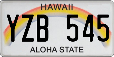 HI license plate YZB545
