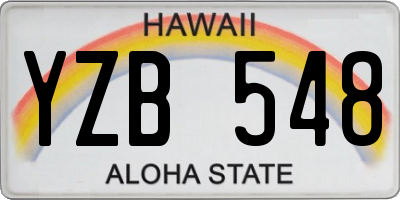 HI license plate YZB548