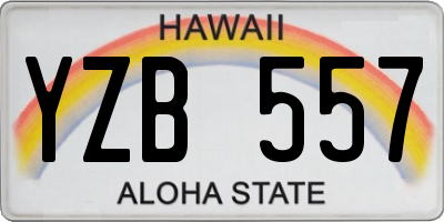 HI license plate YZB557
