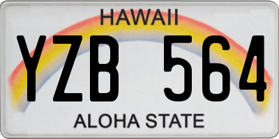 HI license plate YZB564