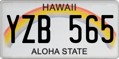 HI license plate YZB565