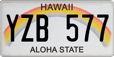 HI license plate YZB577