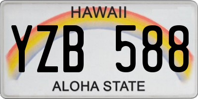 HI license plate YZB588