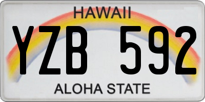 HI license plate YZB592