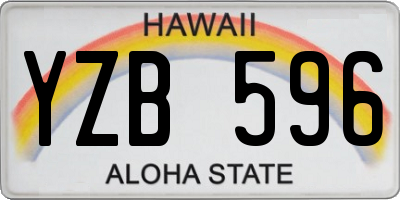 HI license plate YZB596