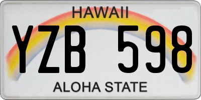 HI license plate YZB598