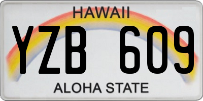 HI license plate YZB609
