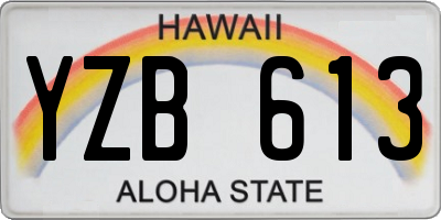 HI license plate YZB613