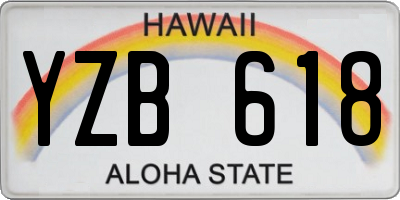 HI license plate YZB618
