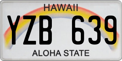 HI license plate YZB639