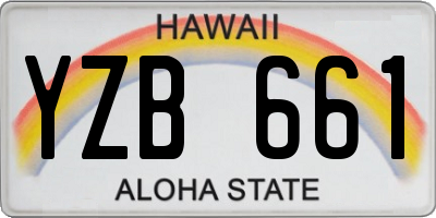 HI license plate YZB661