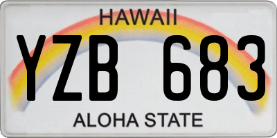 HI license plate YZB683