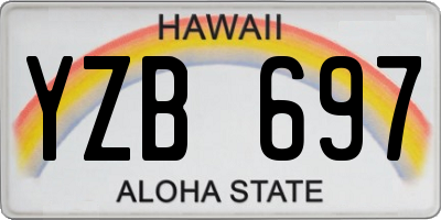 HI license plate YZB697