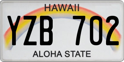 HI license plate YZB702