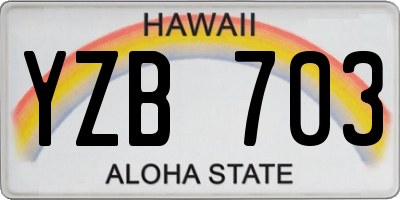 HI license plate YZB703