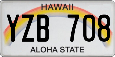 HI license plate YZB708
