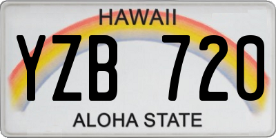 HI license plate YZB720