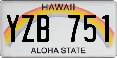 HI license plate YZB751