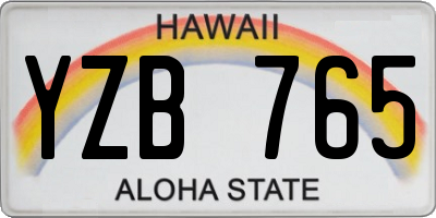 HI license plate YZB765
