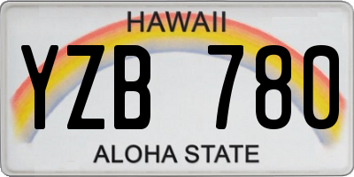 HI license plate YZB780