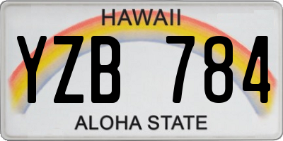 HI license plate YZB784