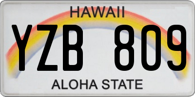 HI license plate YZB809