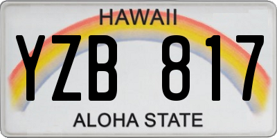HI license plate YZB817