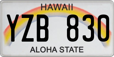 HI license plate YZB830
