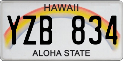 HI license plate YZB834