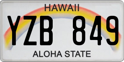 HI license plate YZB849