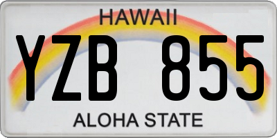 HI license plate YZB855