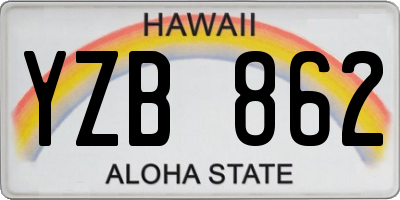 HI license plate YZB862