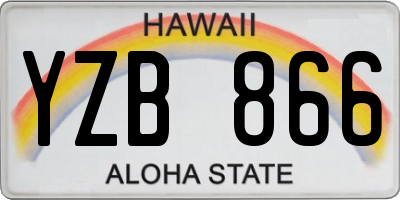 HI license plate YZB866
