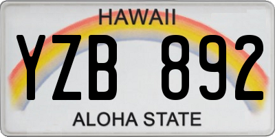 HI license plate YZB892
