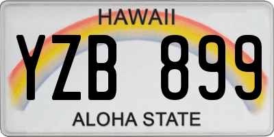 HI license plate YZB899