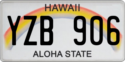 HI license plate YZB906
